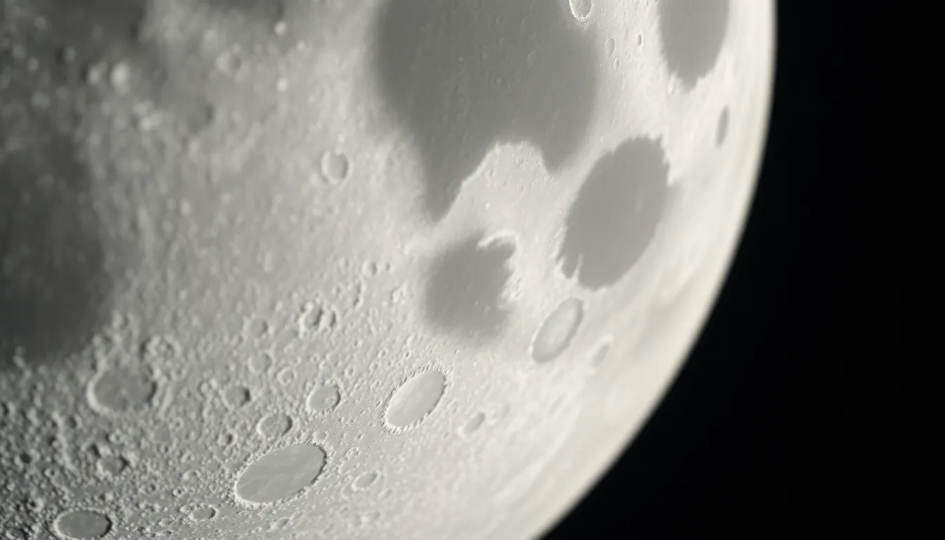 This captivating image offers a close-up view of the moon, revealing its intricate textures and geological features. The soothing glow of soft moonlight accentuates the craters and maria, creating an ethereal atmosphere. With a creamy bokeh effect surrounding the lunar surface, the image invites the viewer to appreciate the beauty and complexity of the moon. Ideal for space enthusiasts and educational projects, this photograph beautifully showcases the wonders of our celestial neighbor.