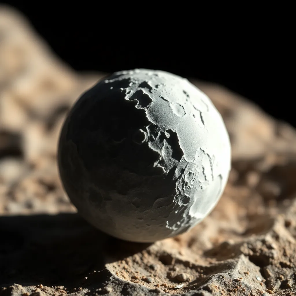 Miniature Moon Model on Textured Surface