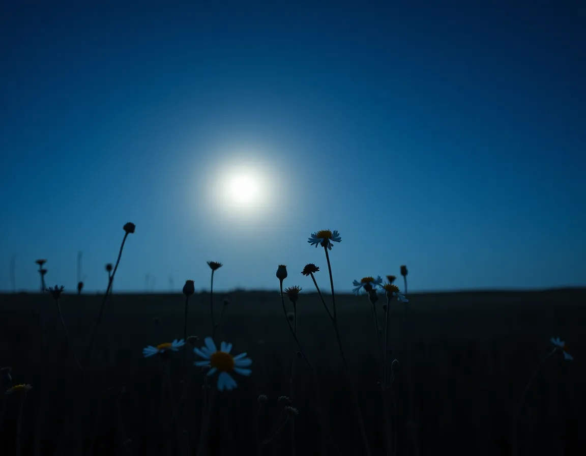 Tranquil Moonlit Garden Scene
