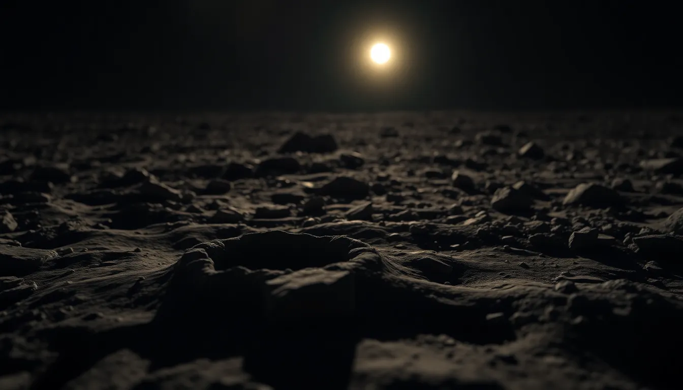 Detailed View of the Moon's Rocky Terrain