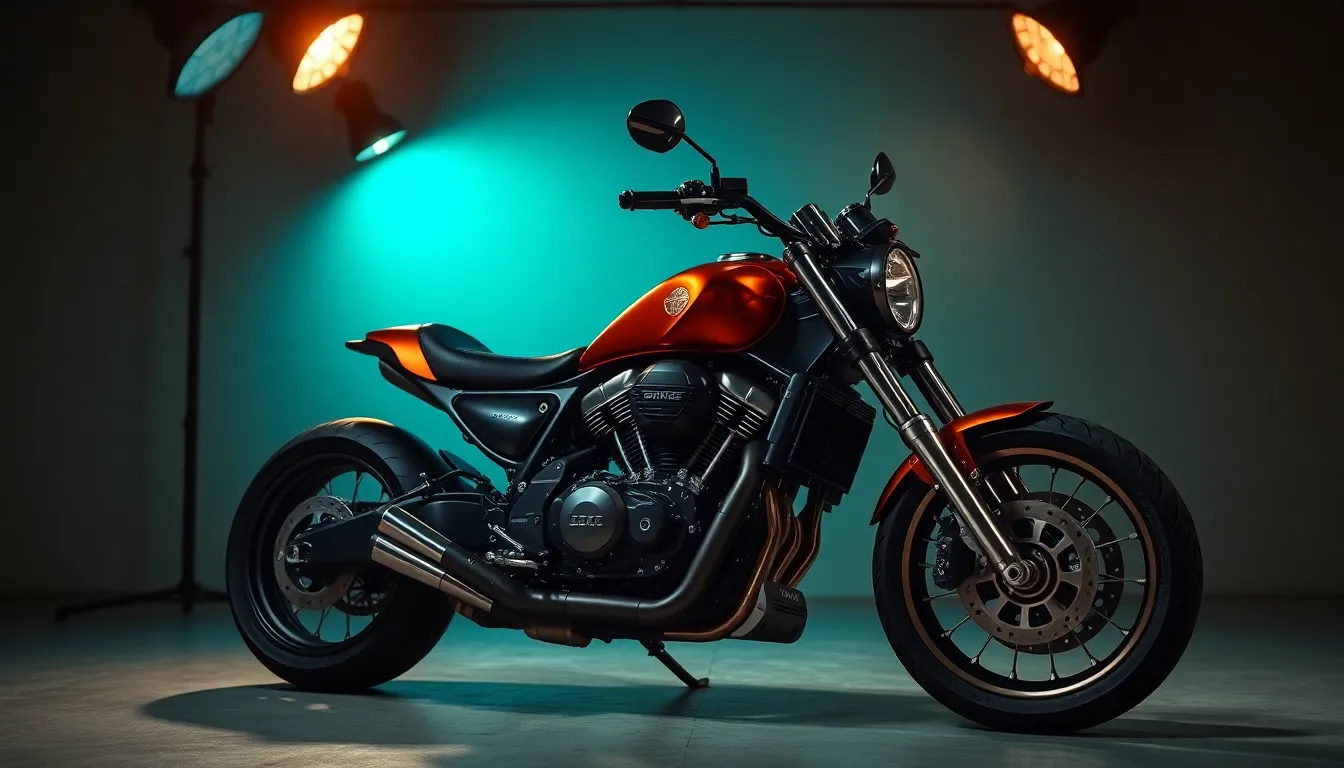 Studio Shot of a Custom Motorcycle