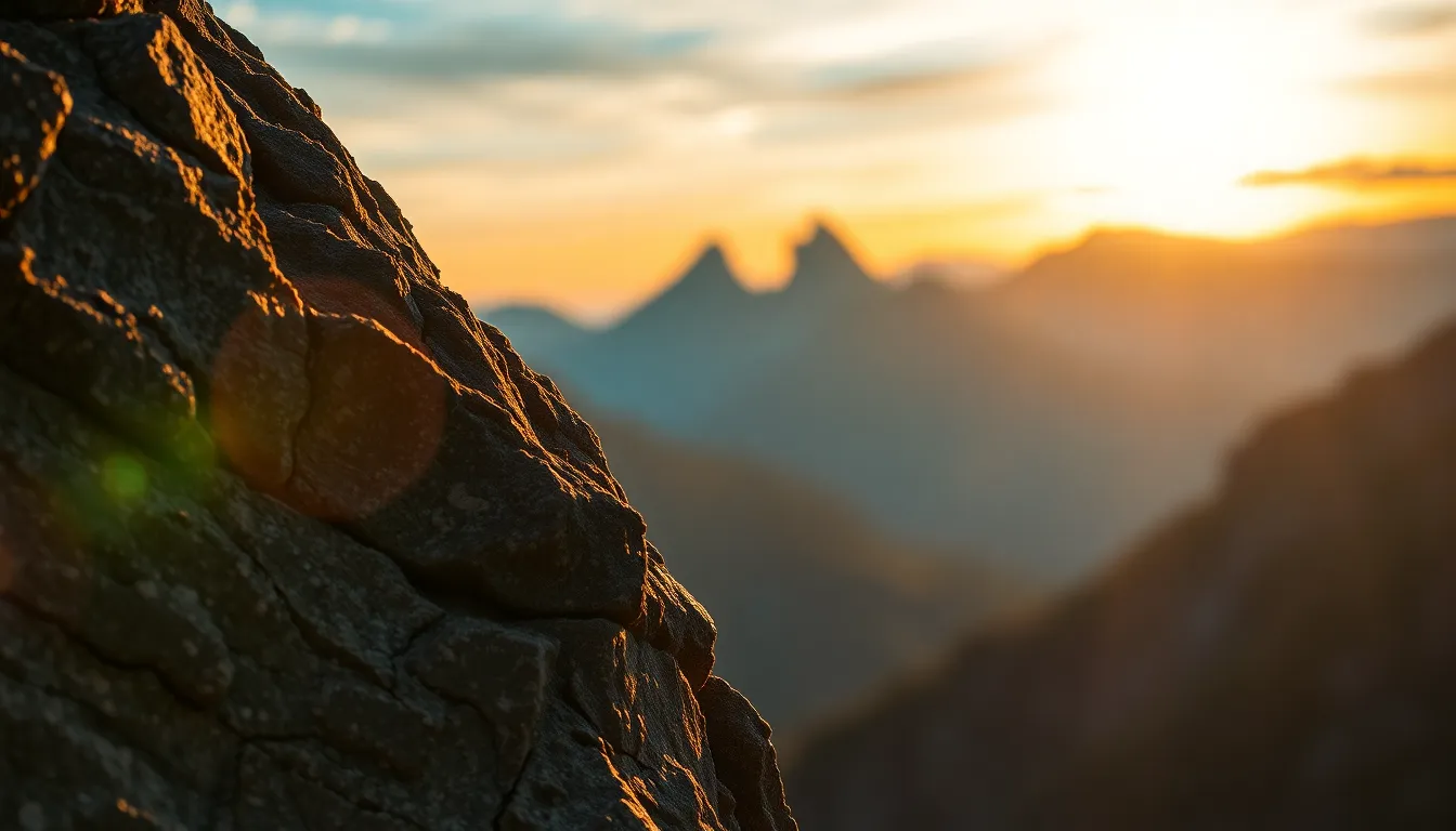 Witness the breathtaking beauty of Japan's Northern Alps bathed in the warm light of sunrise. The jagged peaks, dusted with snow, rise majestically above lush green forests. Vivid orange and soft blue hues create a harmonious contrast, evoking a sense of tranquility and wonder. The composition leads the viewer's gaze through the mountainous landscape, highlighting the rugged textures and intricate details of the terrain.