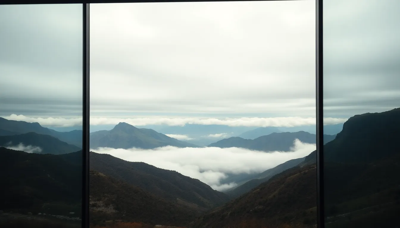 Majestic Cloud-Covered Japanese Mountain Range