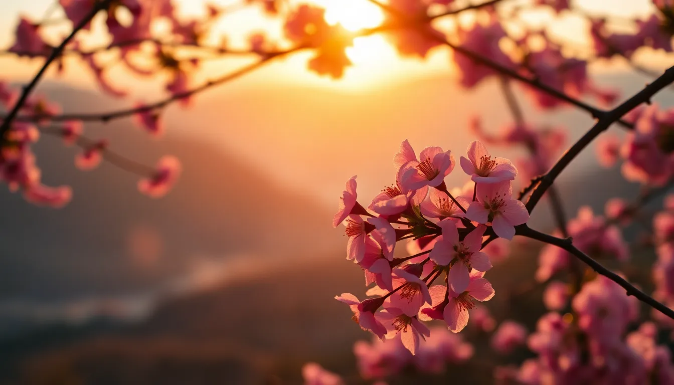 Autumn Leaves Against Majestic Japanese Mountains