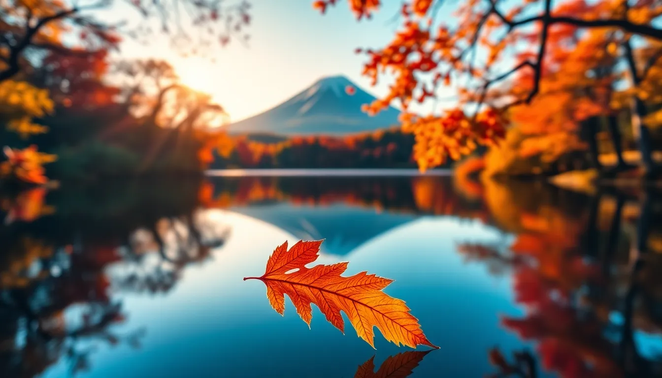 Discover the tranquil beauty of Mount Fuji during winter, where icy formations glimmer in the soft, diffused light. The iconic peak is partially shrouded in low-hanging clouds, enhancing the serene atmosphere. The muted blues and whites create a calming color palette, while the detailed textures of the ice foreground invite viewers to appreciate the natural world. This centered composition captivates with the majestic mountain, serving as a powerful focal point.