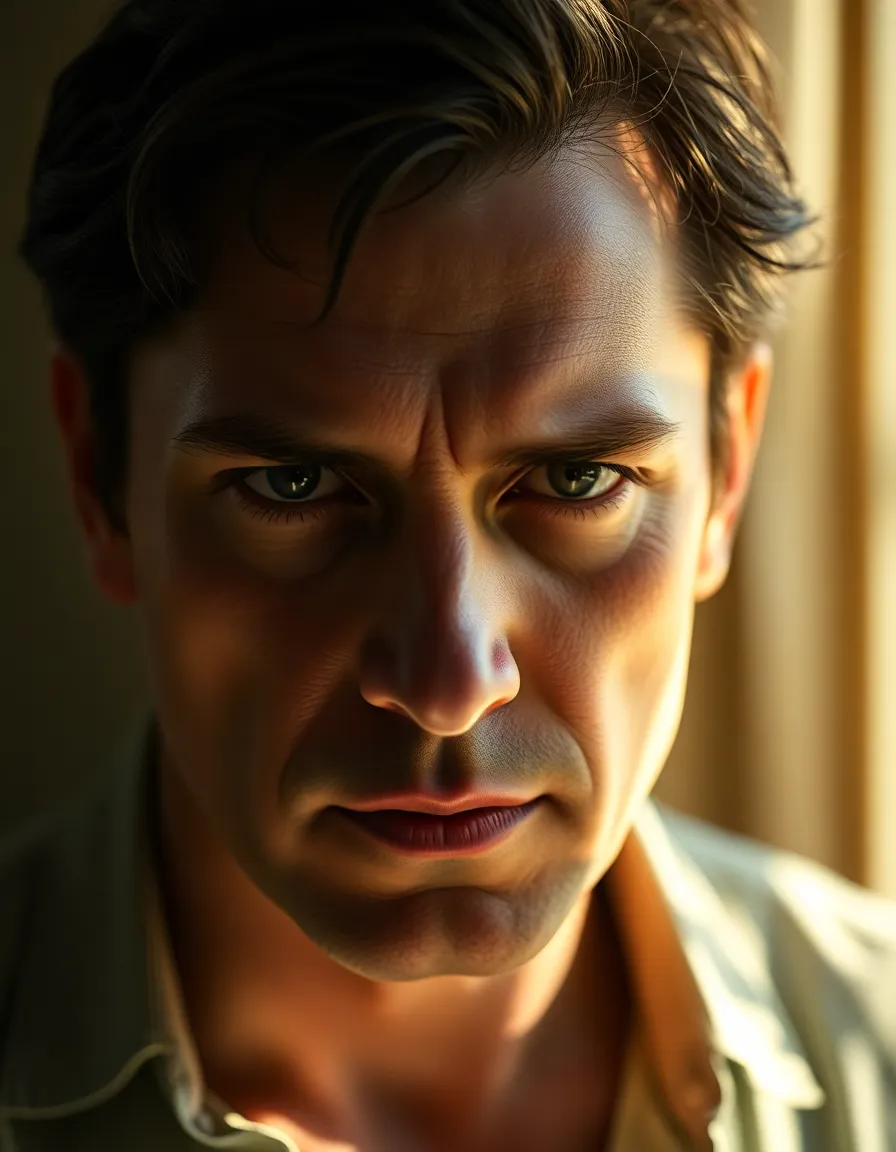 Dramatic Close-Up of Actor in Intense Moment