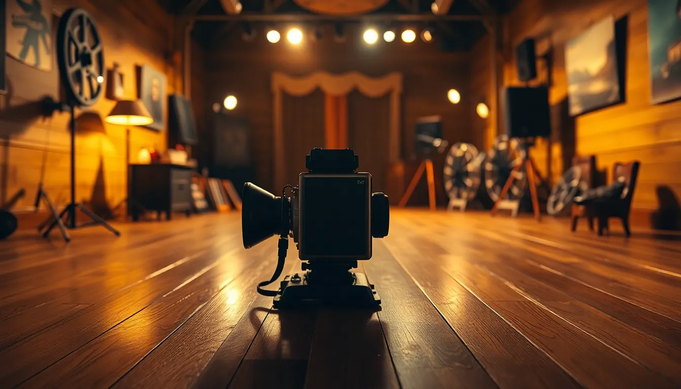 Vintage Film Set Captured in Warm Light