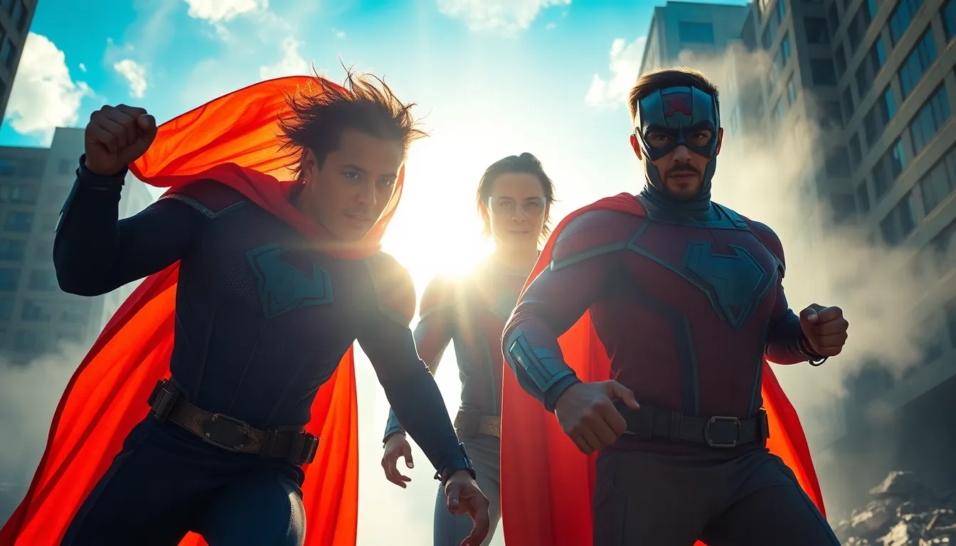 Superhero Action Scene in Urban Setting