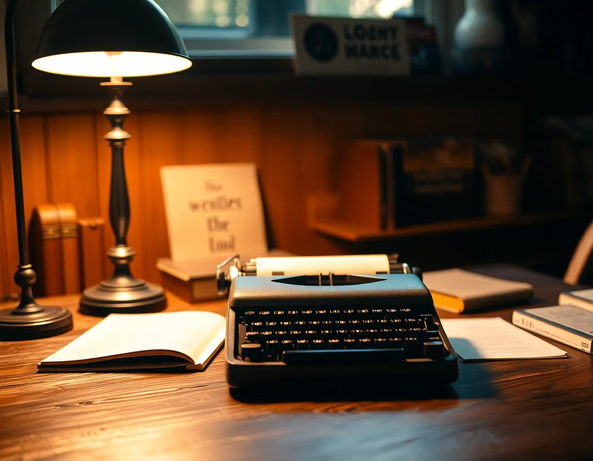 Creative Workspace with Typewriter