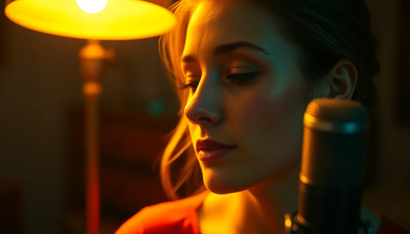 Intimate Singer Performing in Studio