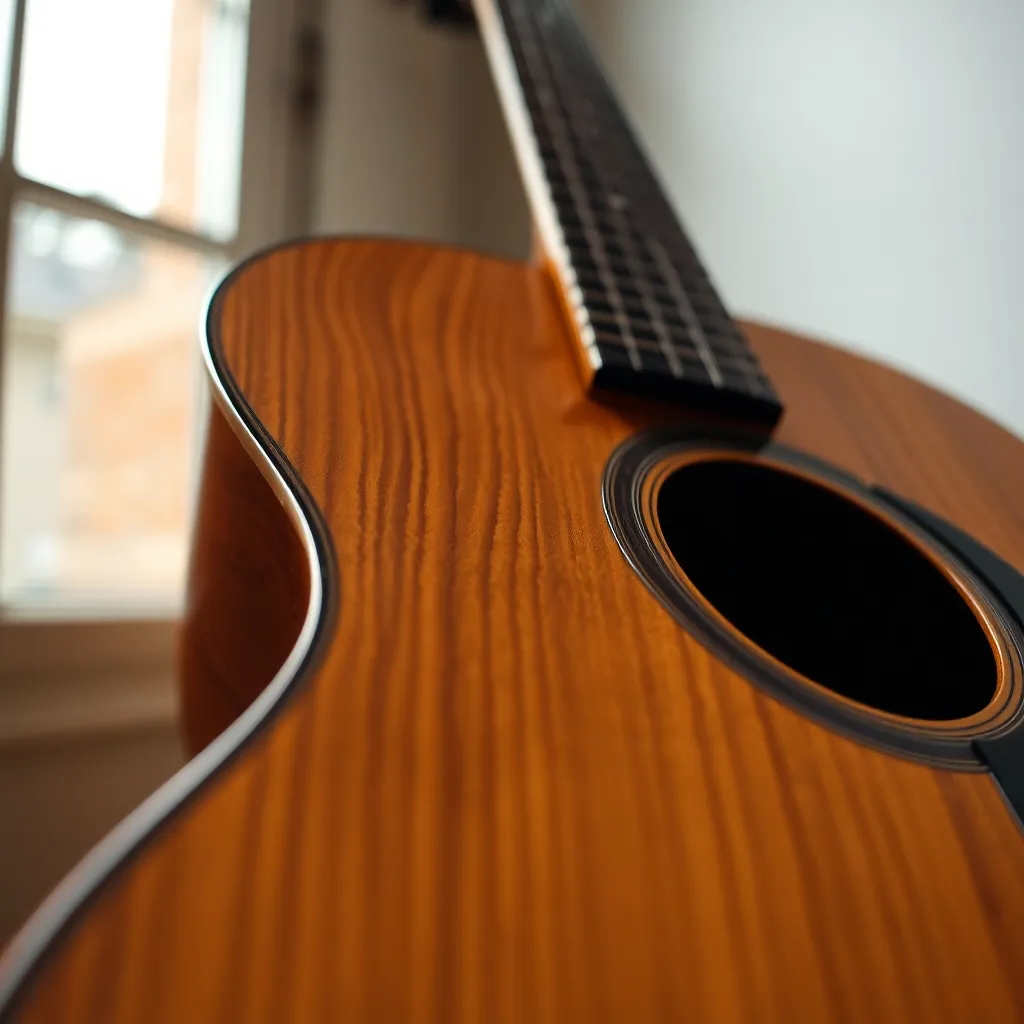Artistic Close-Up of Intricately Designed Guitar