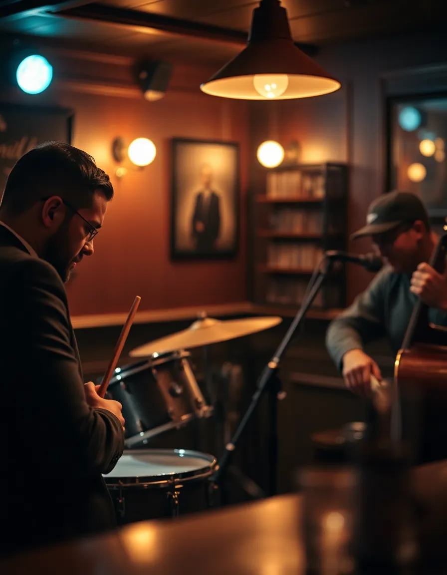 Intimate Jazz Trio Performance in a Cozy Bar