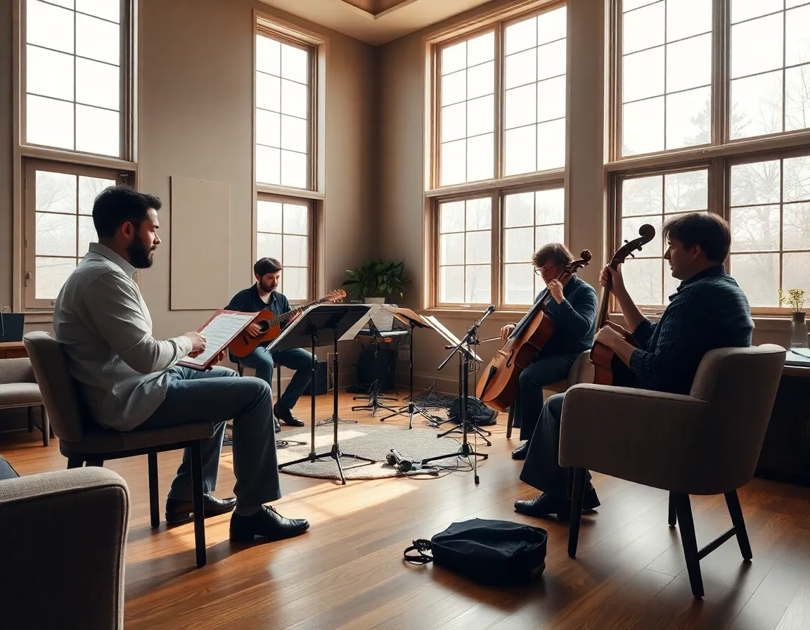 Musicians Rehearsing in a Cozy Studio