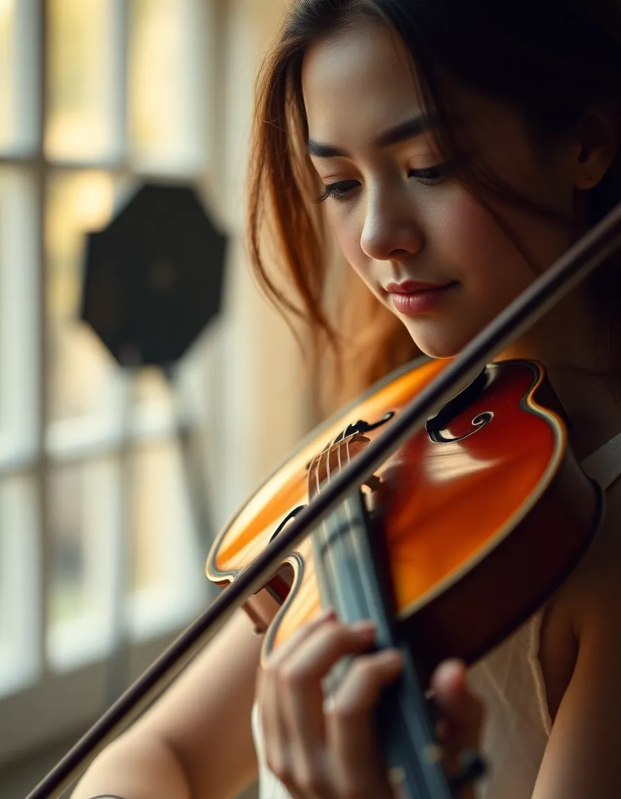 Intimate Portrait of a Violinist in Natural Light
