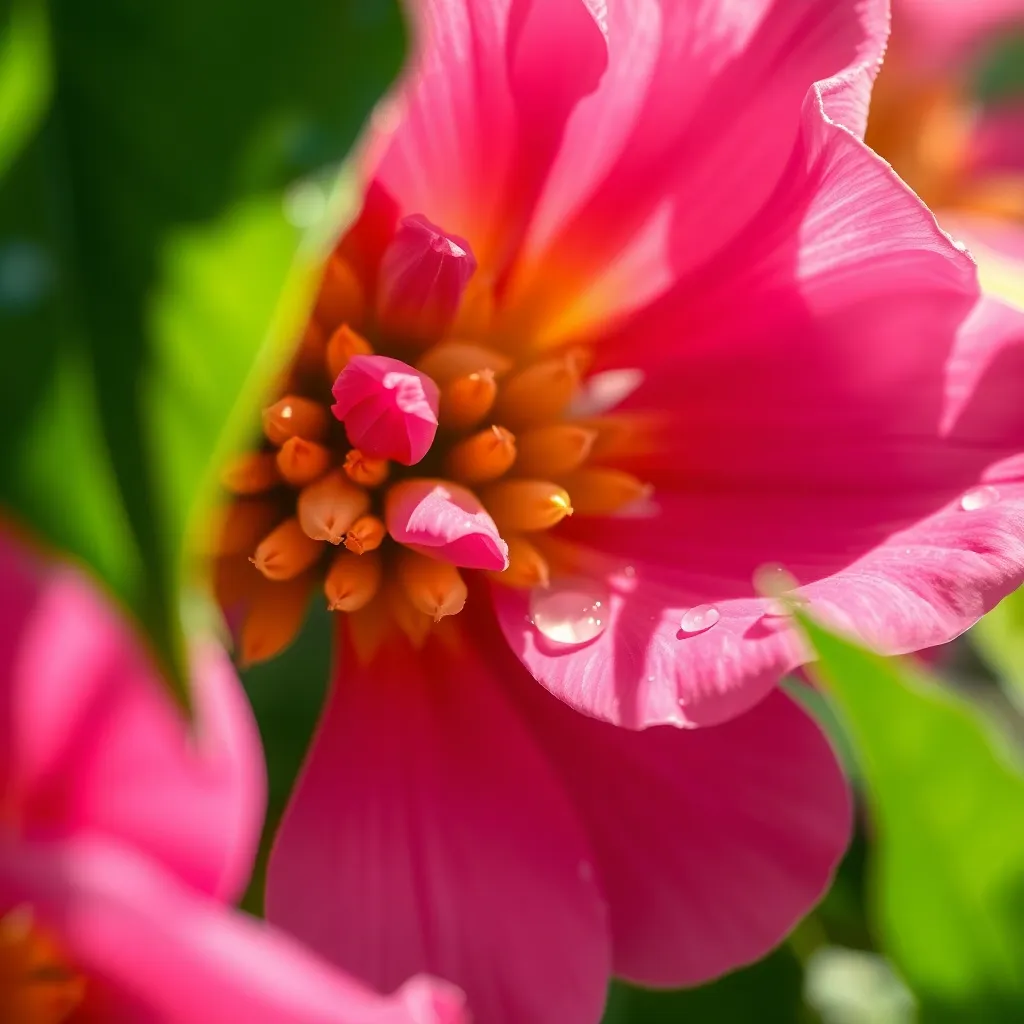 Close-Up of Rain-Drenched Flowers
