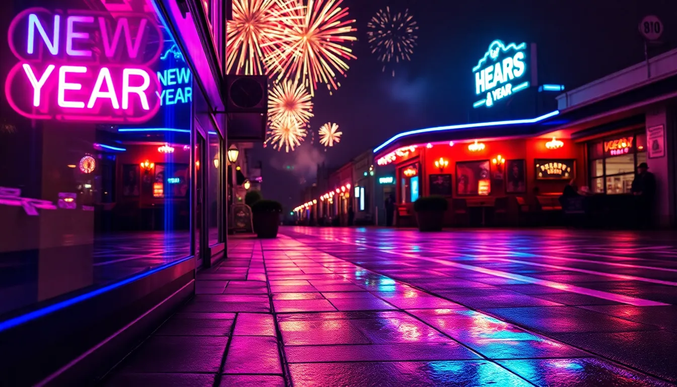 Vibrant New Year's City Street Celebration