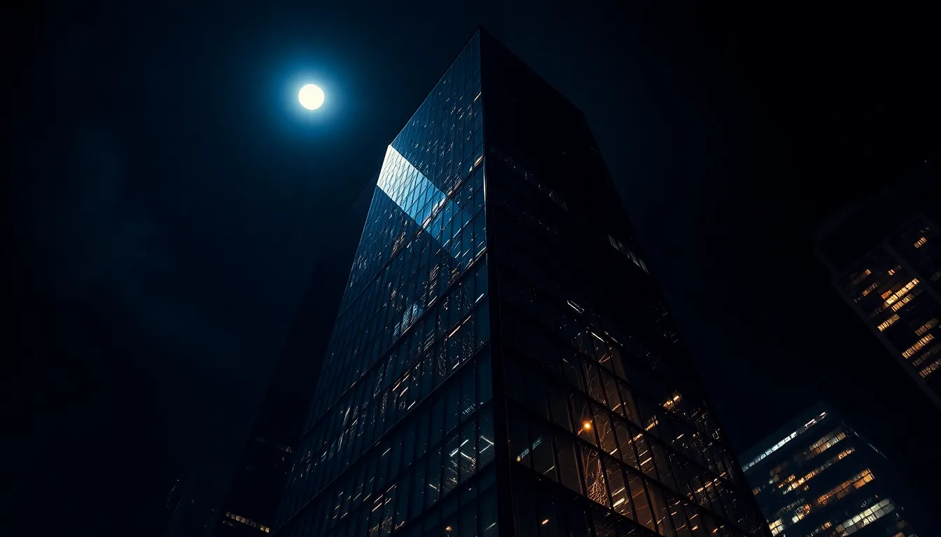Moonlit High-Rise Building Reflections