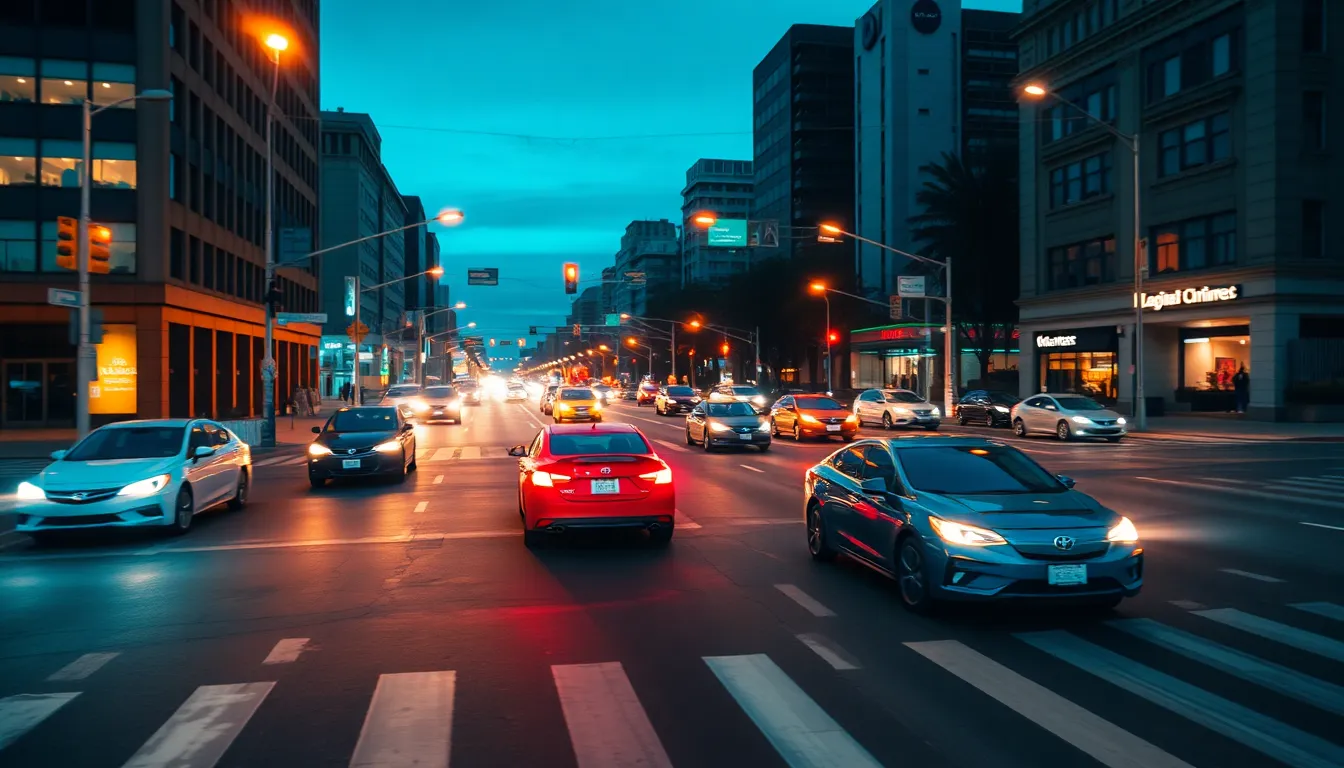 Dynamic Night Intersection with Light Trails