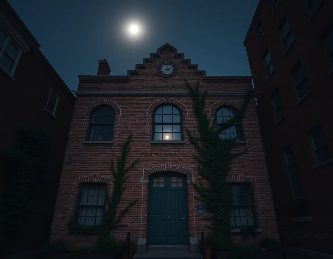 Historic Building Under Moonlight