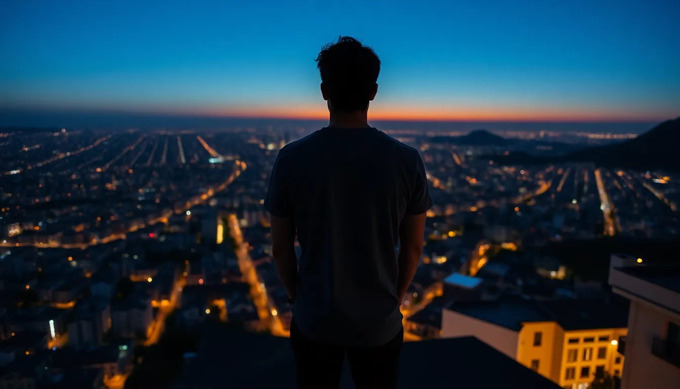 Solitude Over the City at Twilight