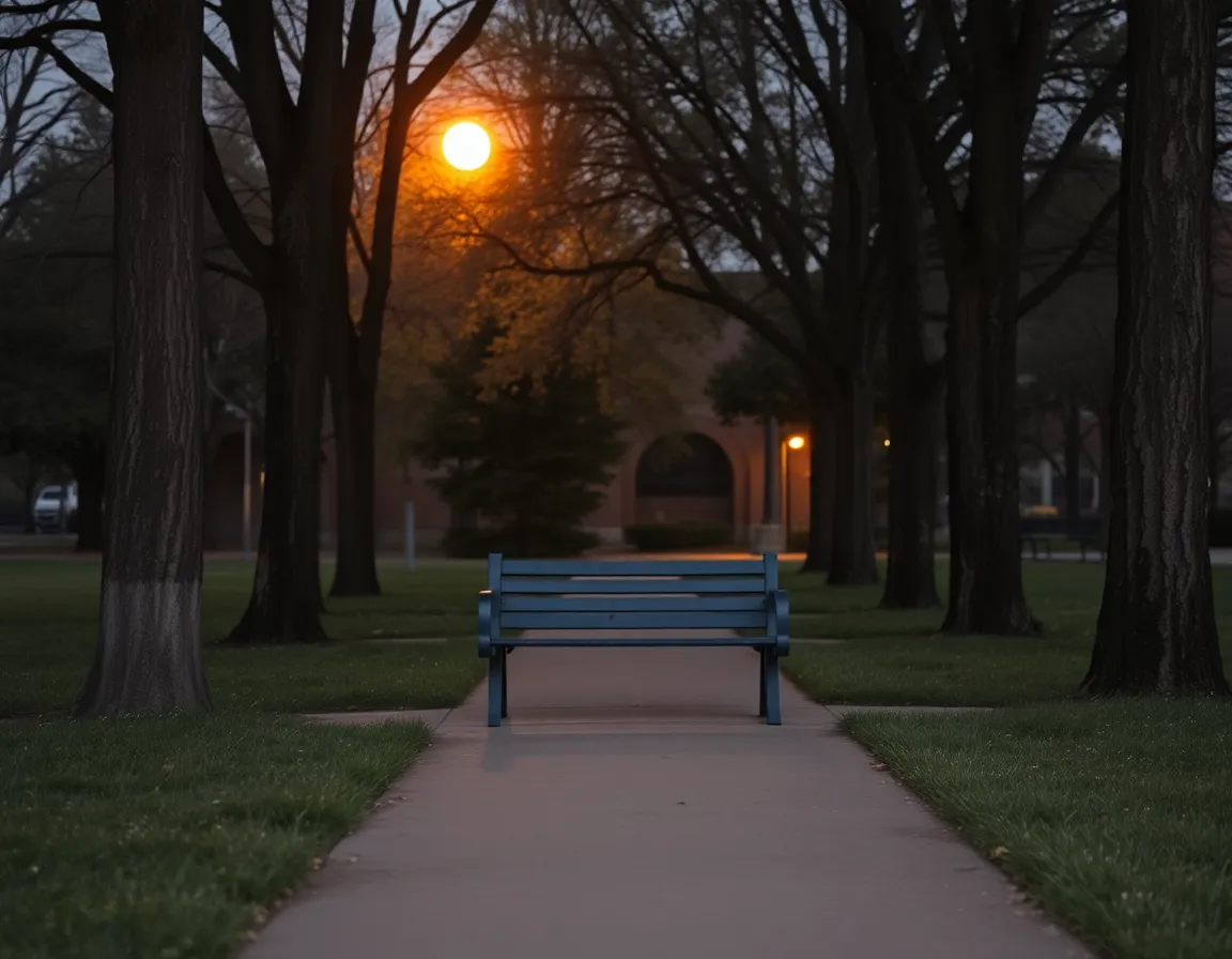 Serene Night Park Under Moonlight