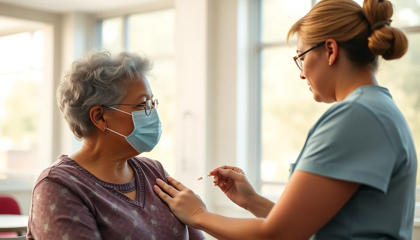 Nurse Administering Vaccination in Health Center
