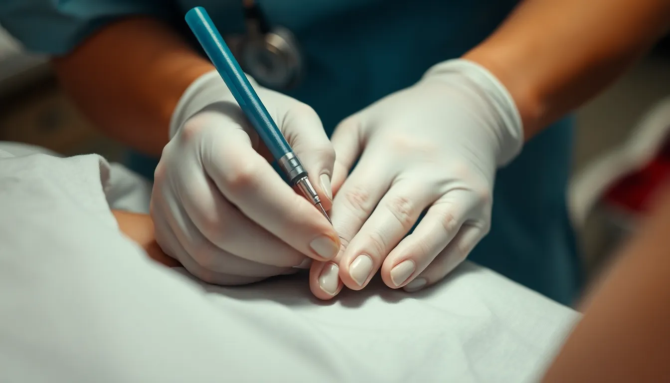 Nurse Caring for Patient's Wound with Tenderness