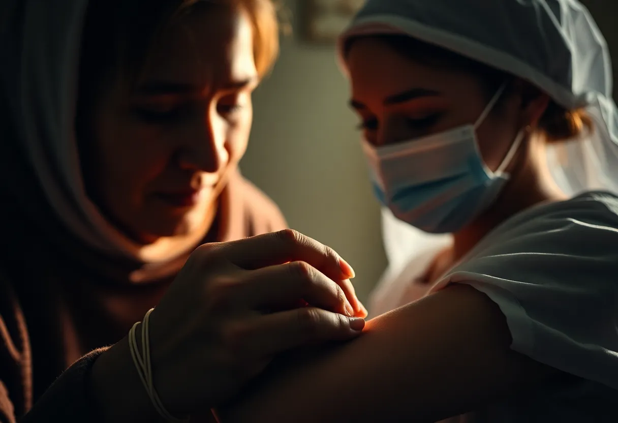 Nurse Bandaging Wound in Emergency Room