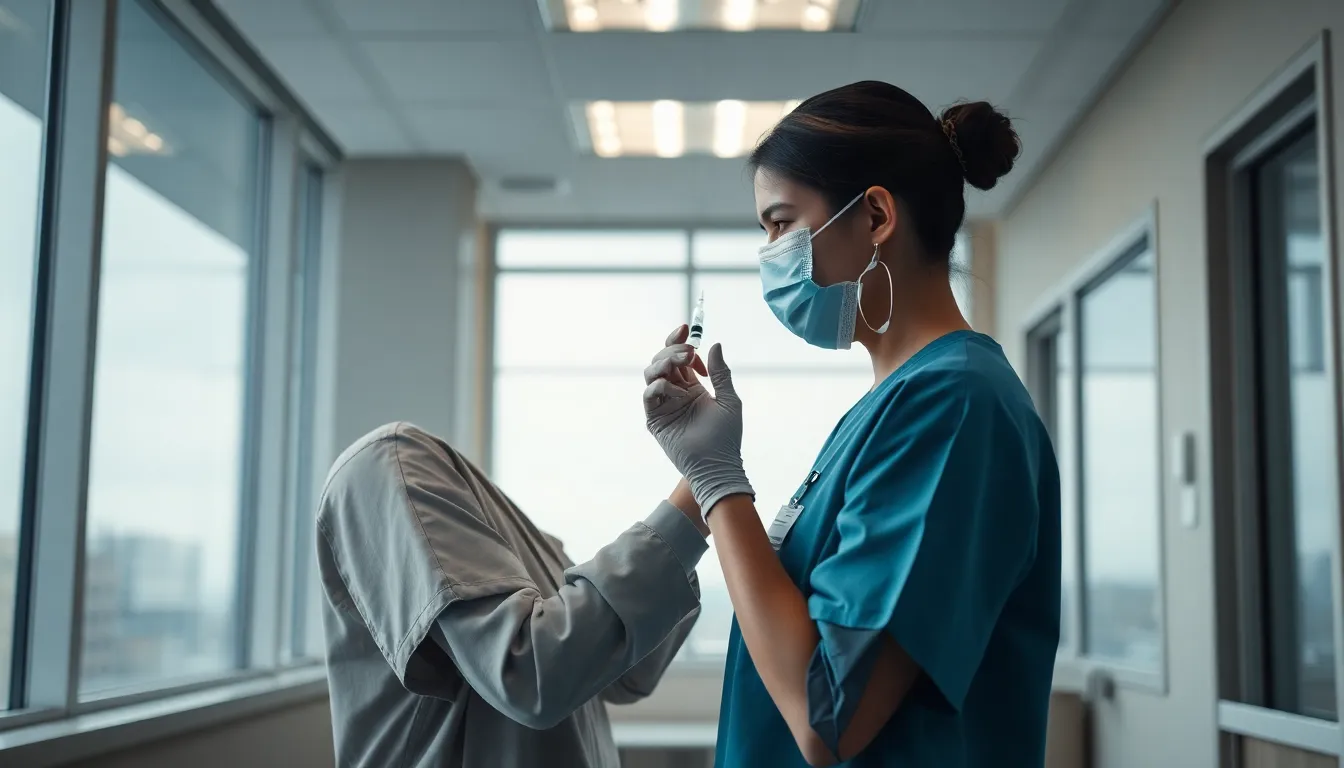 Nurse Administering Vaccine in Clinic