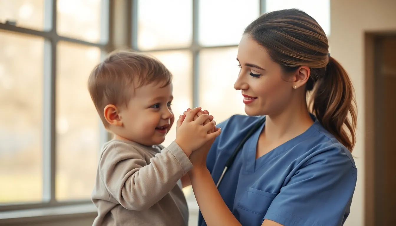Nurse Comforting Young Patient