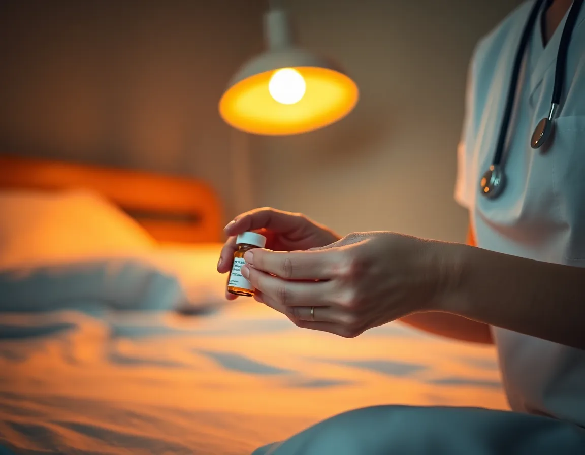 Nurse Preparing Medication with Care