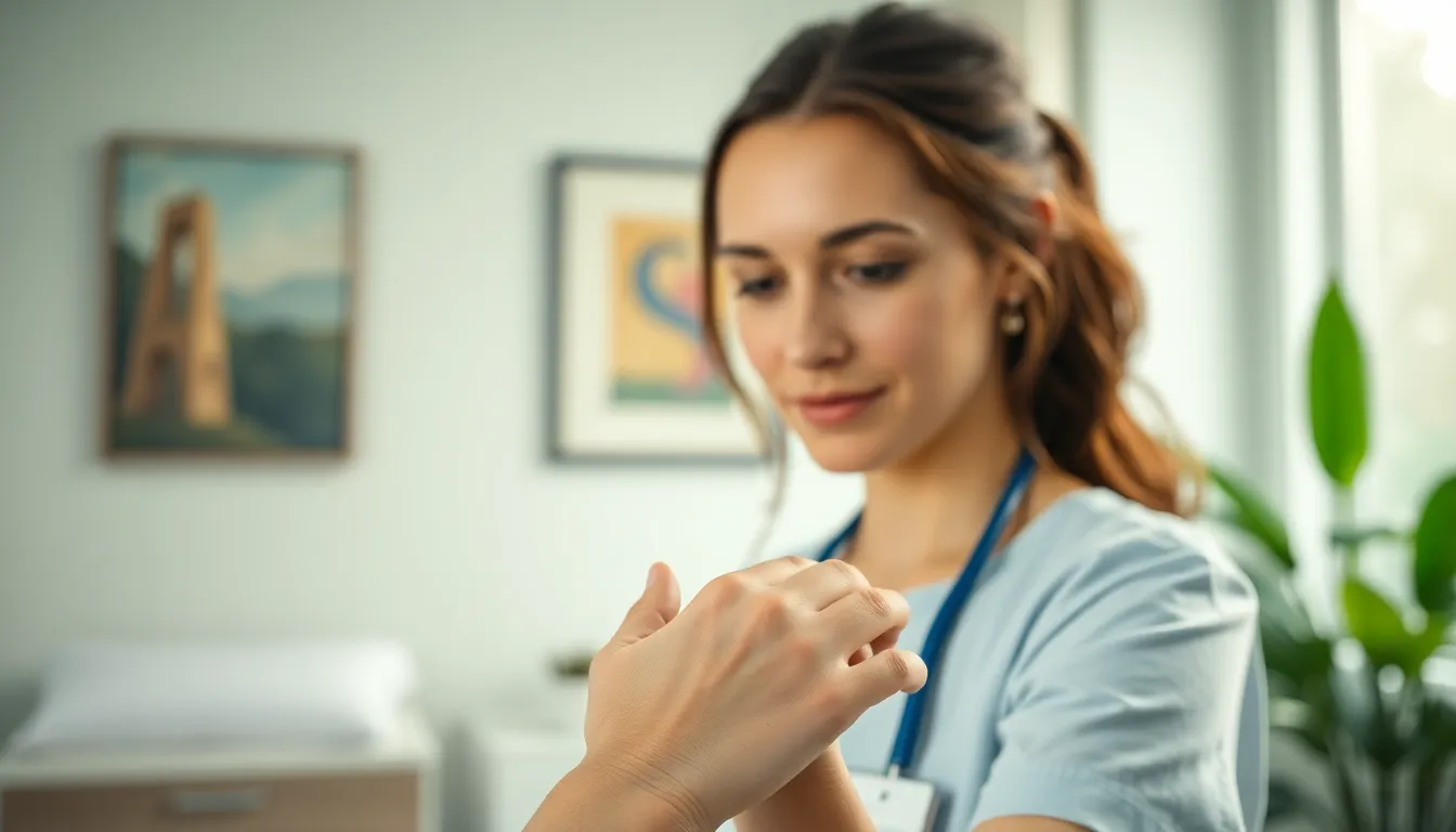 Nurse Comforting Patient in Hospital Room