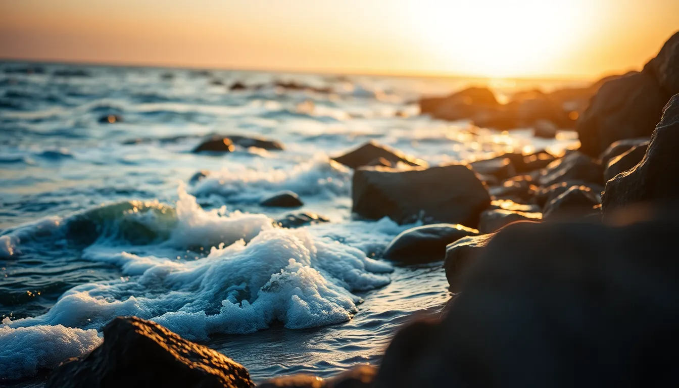 Rocky Coastline at Golden Hour