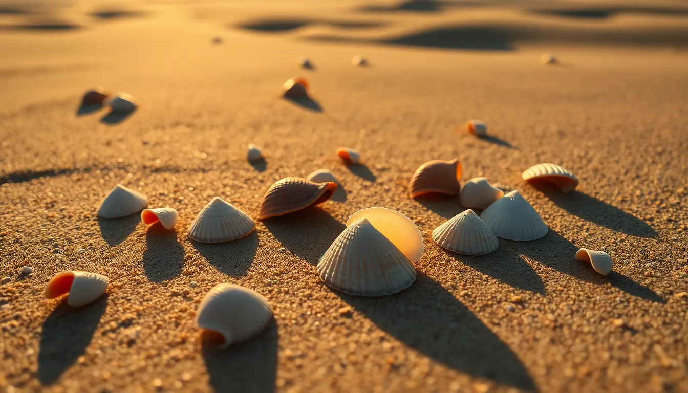 Macro Shot of Seashells on the Beach