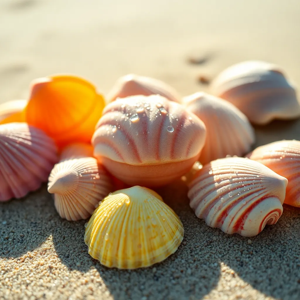 Close-Up of Vibrant Seashells