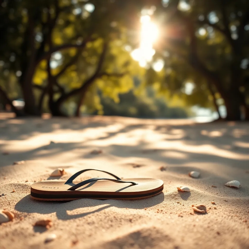 Beach Flip-Flops on Sun-Drenched Sand