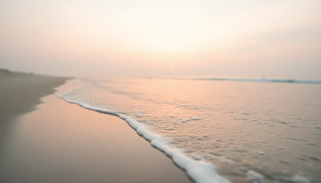 Tranquil Beach at Dawn with Soft Waves