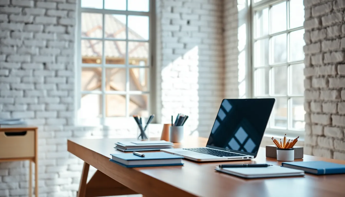 Stylish Desk Setup in Bright Office