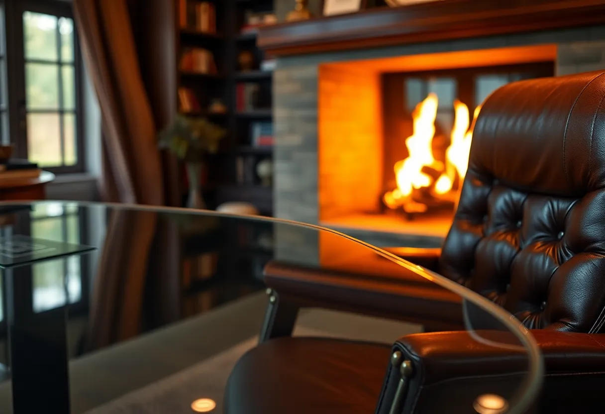 Stylish Home Office Desk Close-Up