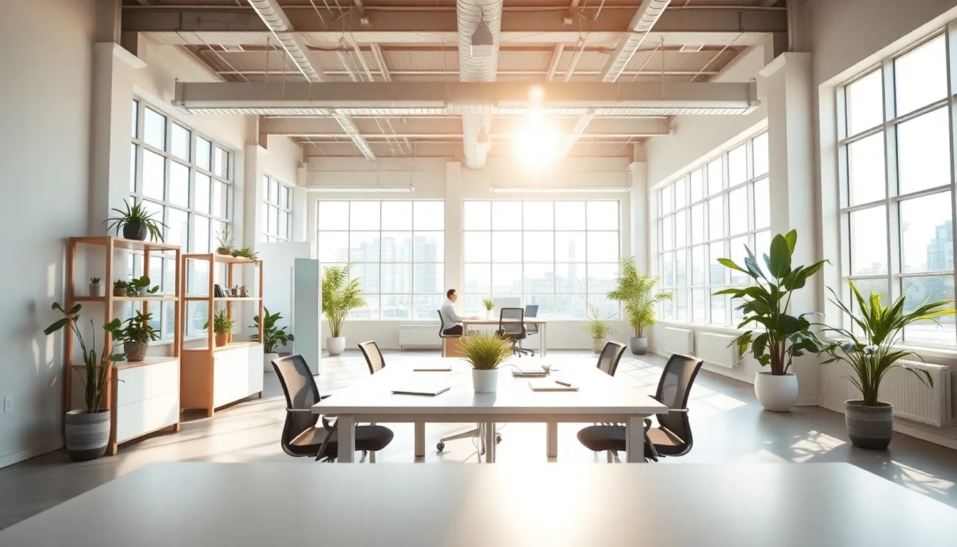 Bright Open-Plan Office with Natural Light