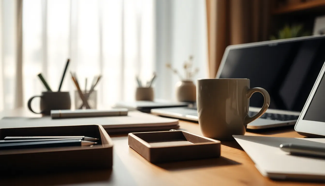 Organized Office Desk Close-Up