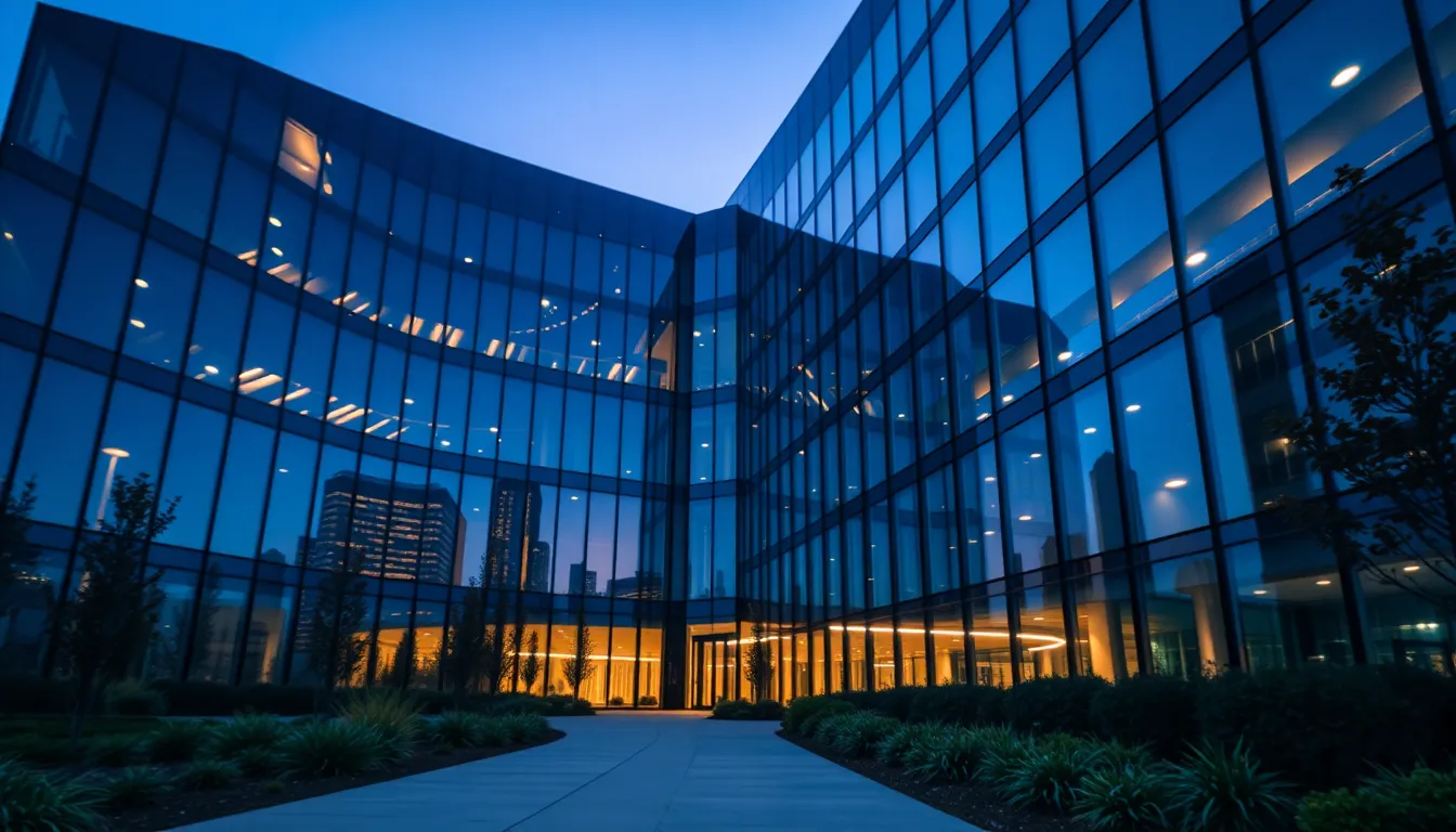 Modern Office Building at Blue Hour