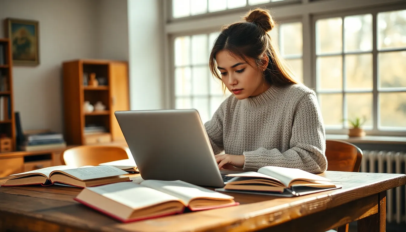 Focused Student Engaged in Online Learning