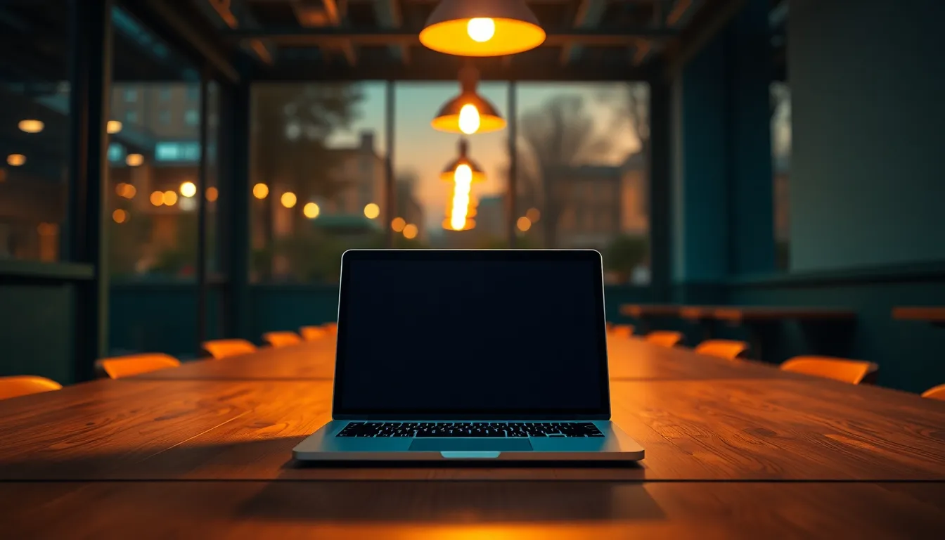 A young boy is captured during an online class while sitting in a lively classroom. The bright fluorescent lights illuminate the space, enriching the cheerful atmosphere conducive to learning. His focused expression showcases engagement with the tablet, with colorful educational posters creating an inviting backdrop. The composition draws the viewer's eye through leading lines of classroom furniture, emphasizing a dynamic learning environment.