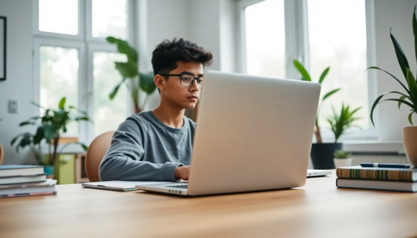 Student Engaged in Online Learning