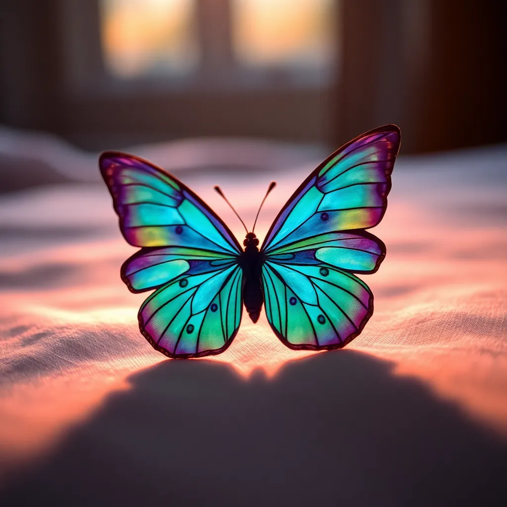 A stunning origami lotus flower delicately floats on the still surface of water, illuminated by the warm golden hour light. The petals are rendered in soft pinks, providing a contrast to the earthy greens of the surrounding foliage. The image captures the tranquility of the moment, with gentle ripples creating a mesmerizing effect in the reflection. This peaceful composition highlights the beauty of origami within a natural context.