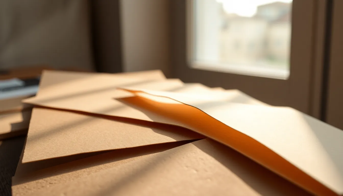 A beautifully arranged stack of vintage papers illuminated by soft, diffused daylight. The subtle textures of the paper are enhanced by a shallow depth of field, creating an inviting and nostalgic atmosphere. Natural muted tones highlight the unique characteristics of each sheet. This composition draws the viewer's attention and invites contemplation of the stories these papers could tell.