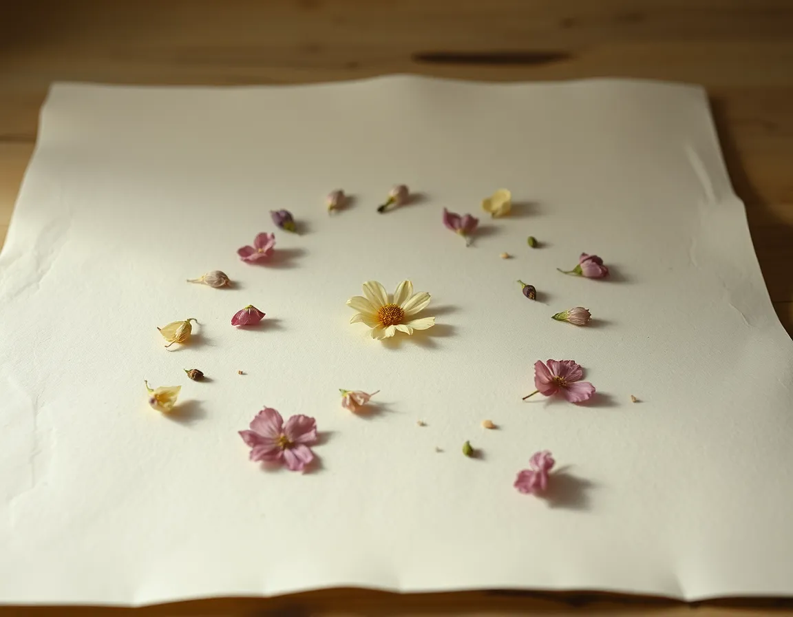 Handmade Paper with Flower Petals