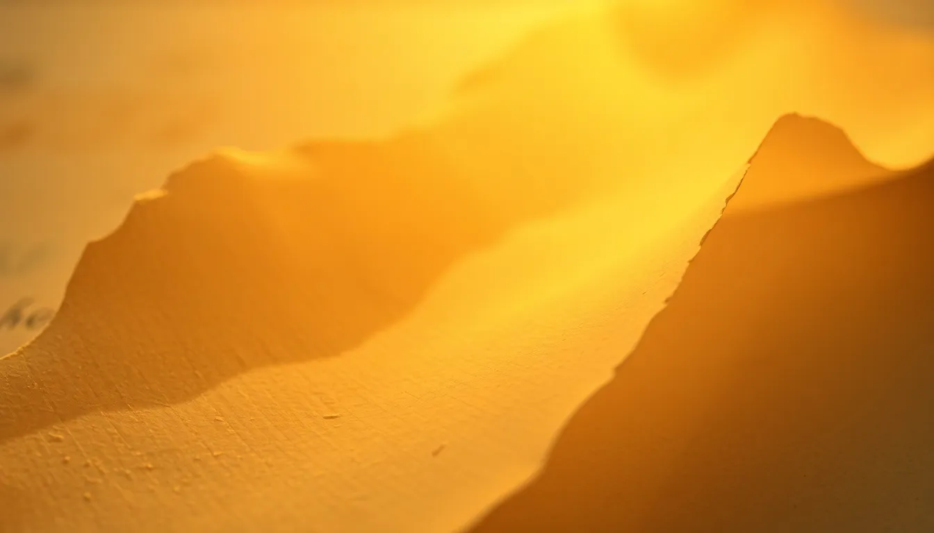 This intimate photograph captures the intricate texture of handmade paper lying alongside a watercolor painting. Soft candlelight creates a warm ambiance, casting gentle shadows that reveal the unique fibers and imperfections of the paper. The shallow depth of field emphasizes the tactile quality, while the warm color palette enhances the cozy artistic mood. The creative composition invites viewers to appreciate the beautiful details of both the paper and the artwork.