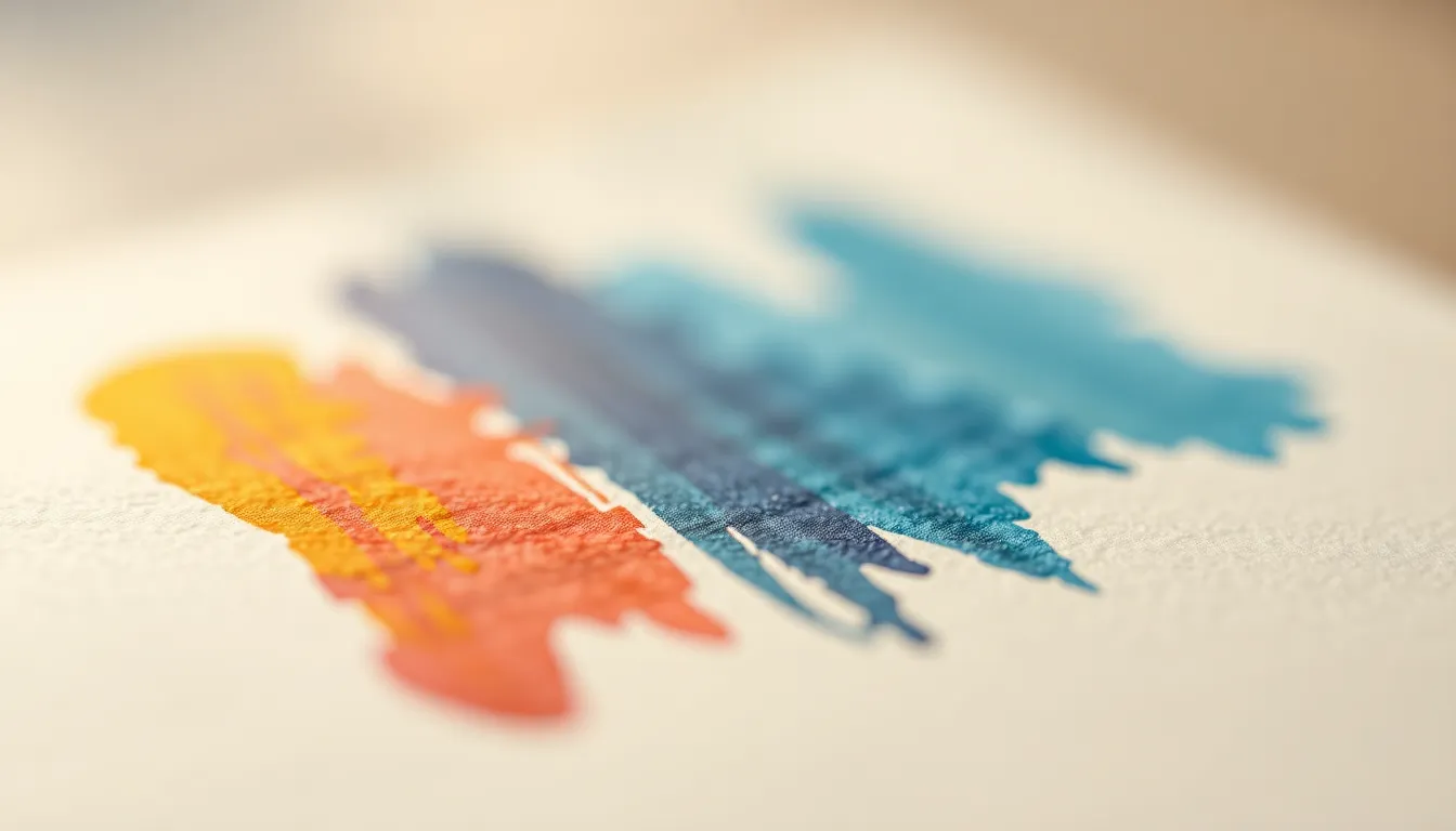 This artistic image captures the delicate beauty of hand-painted paper, showcasing intricate brush strokes and vibrant colors. Shot in soft, diffused morning light, the shallow depth of field creates a creamy bokeh that enhances the paper's texture. The composition draws the viewer's eye toward the vibrant details, evoking creativity and craftsmanship in artistic contexts.